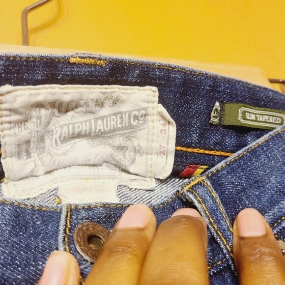 Ralph Lauren | Rugby Men's Vintage Distressed Slim Tapered Jeans (Size 27 x 34) - Picture 6 of 15